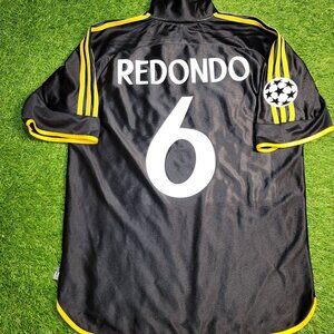 Redondo Real Madrid Black Away UEFA FINAL 1999 2000 Soccer Jersey M SKU# 627113